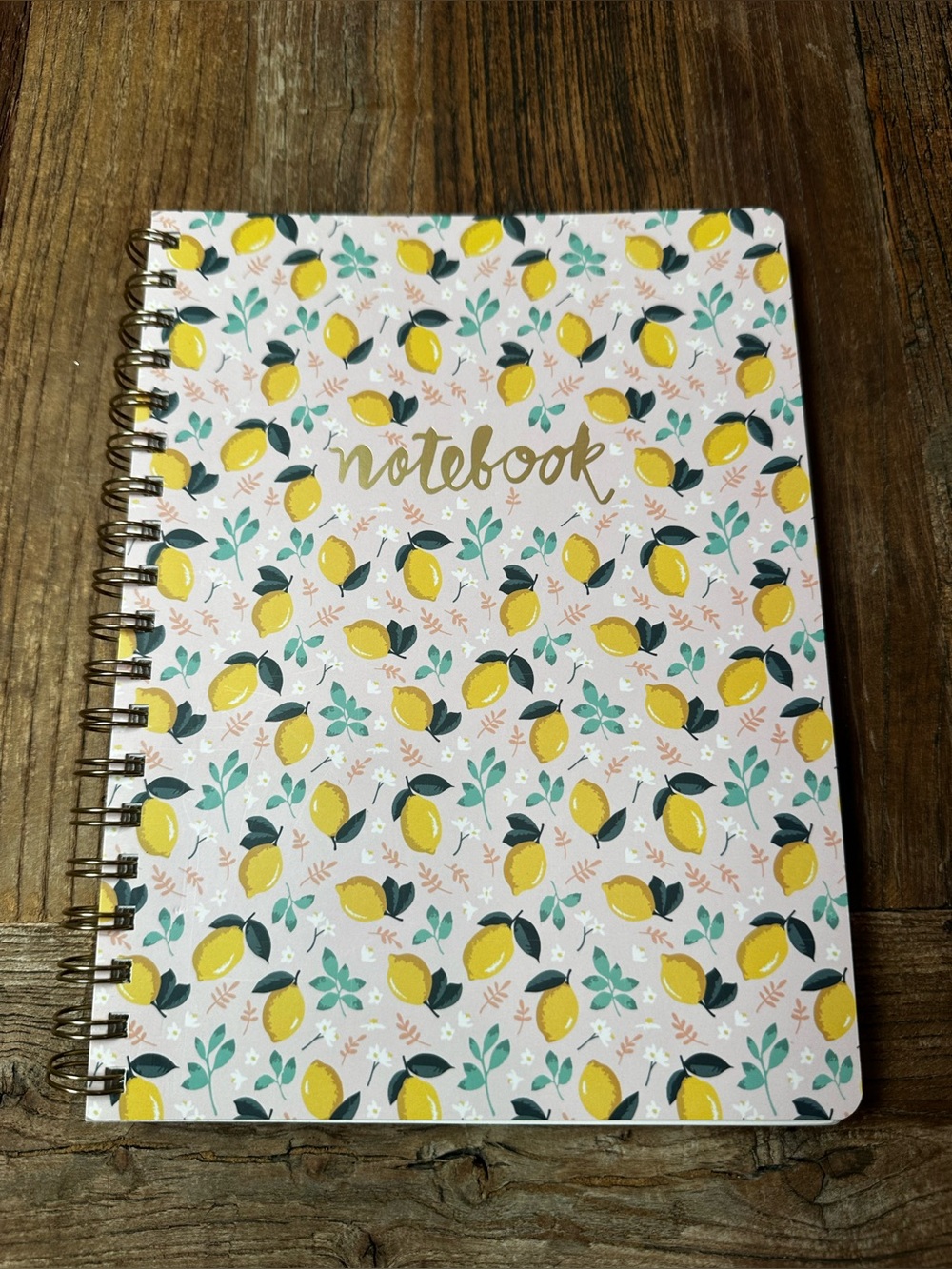 Lemon Pattern Spiral Notebook - Yellow